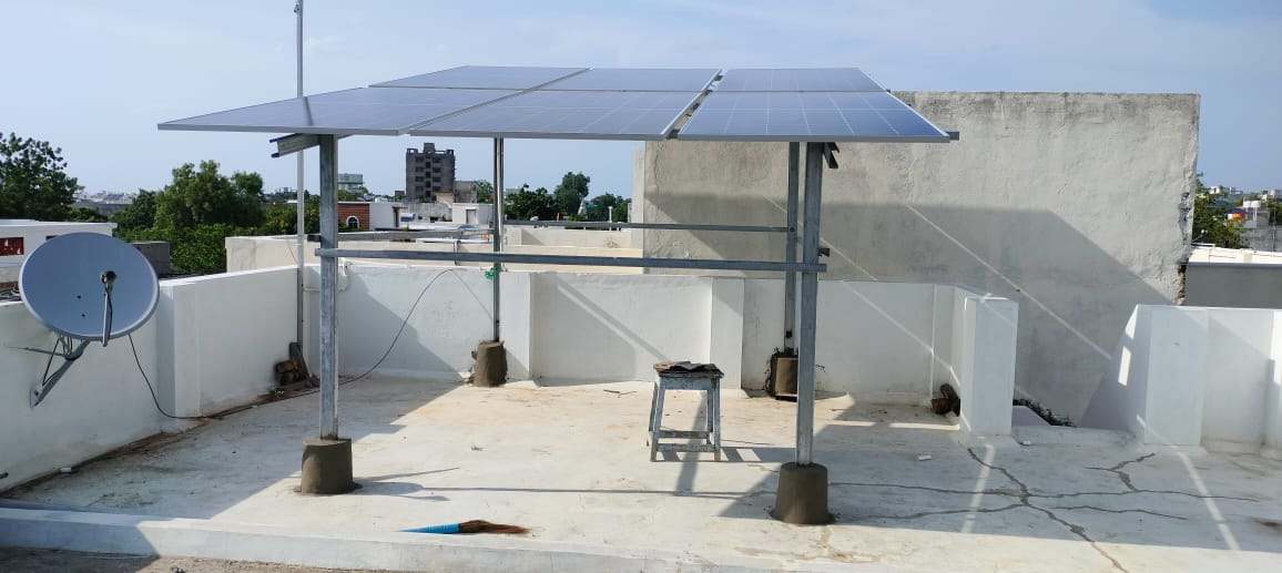 Solar panels on rooftop